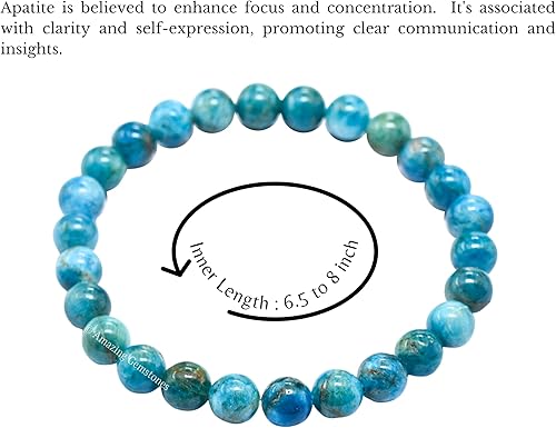 Miniatura 391 de Amazing Gemstone Pulsera de cristal para mujeres y hombres, pulsera de cristal curativo de protección, pulsera elástica con cuentas de piedras