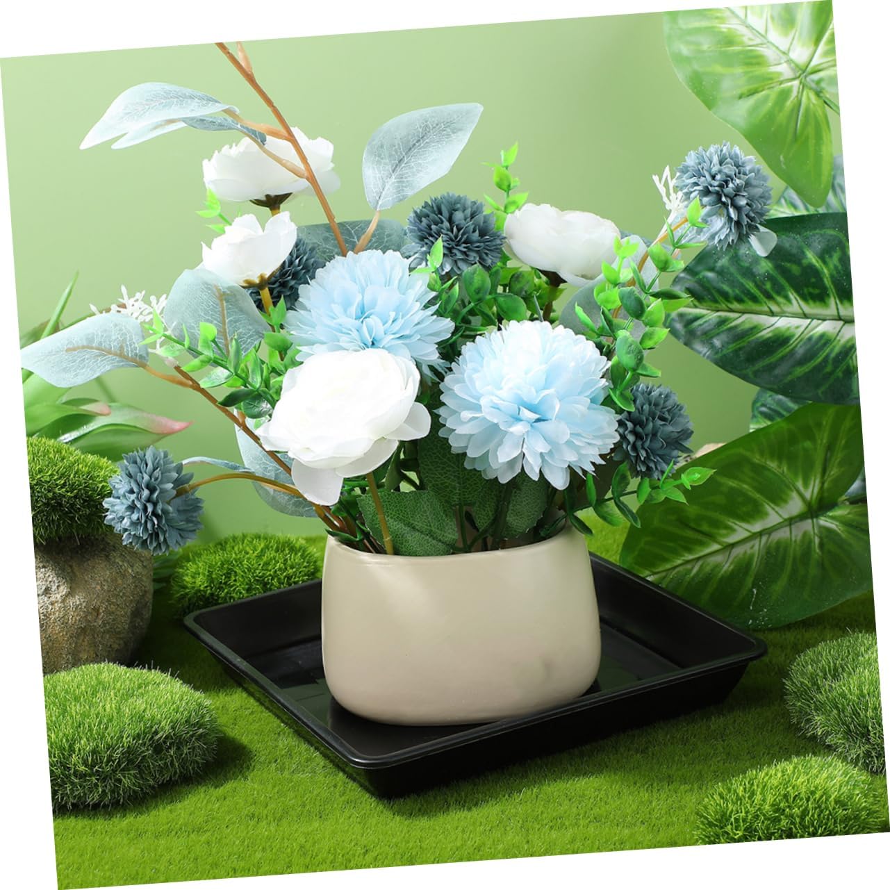 10pcs Flower Pot Saucer Trays for Indoor and Outdoor Plants Plant Drainage Tray Black Square Plastic Plates