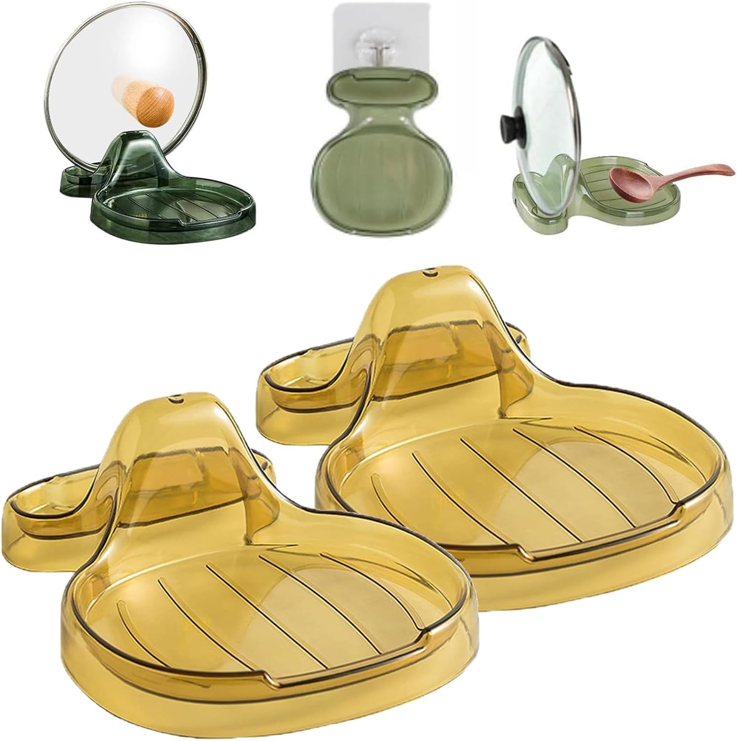 Spoon and Lid Rest, 2 Pcs Spoon Rest with Lid Holder, Drip