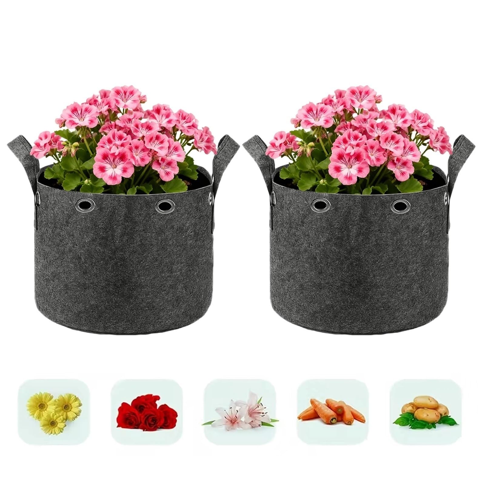 Stofftopf 3/10 Gallonen Vlies-Wachstumsbeutel | Mit Griffen und Positionierungslöchern(3Gallon 10PCS)