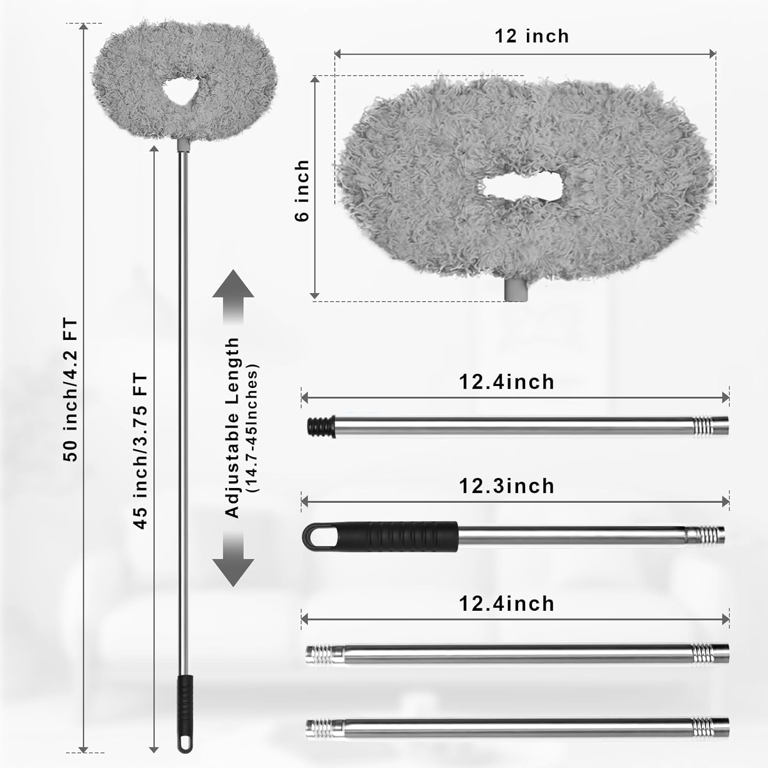 13-49.7 Inches with Extens Pole, Adjustable