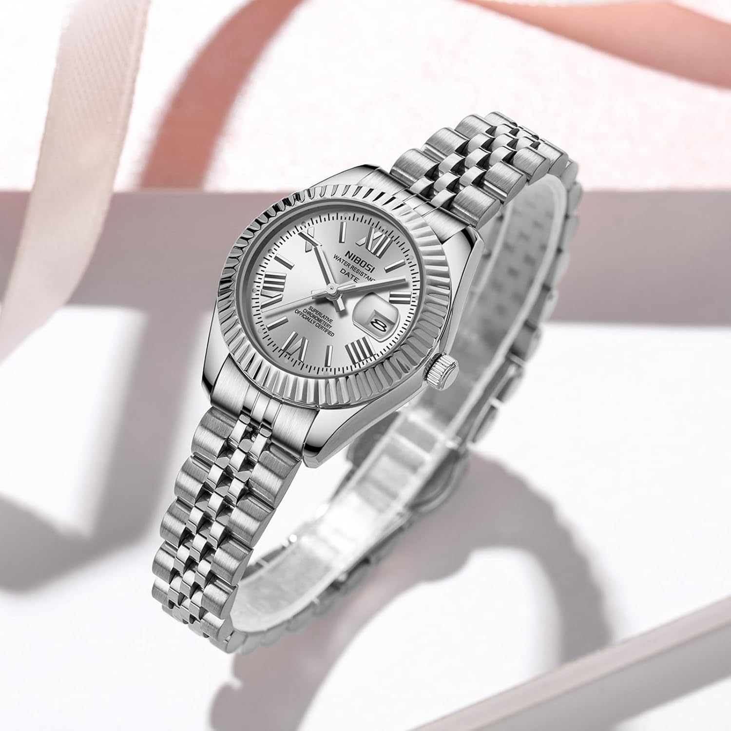 NIBOSI Watches for Women Analog Quartz Waterproof Ladies Wrist Watches with Date Dainty Fashion Luxury Stainless Steel Watch for Small Wrists Female Elegant Dress Women's Watch - Image 8