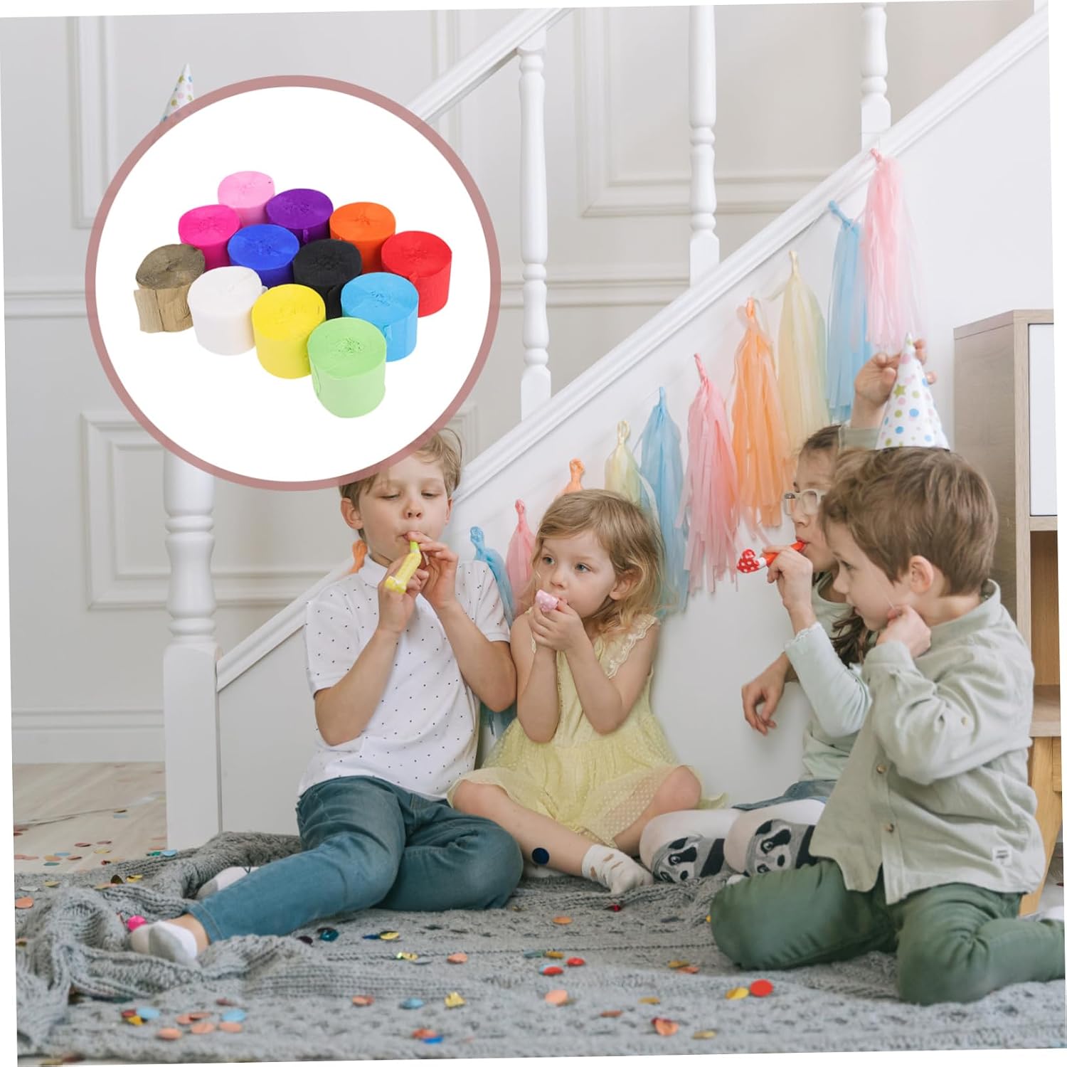 ABOOFAN 1set Crepe Paper Streamers Wrinkle Paper for Birthday Decorations Wedding Each for Arts Crafts and Theme Parties 13rolls