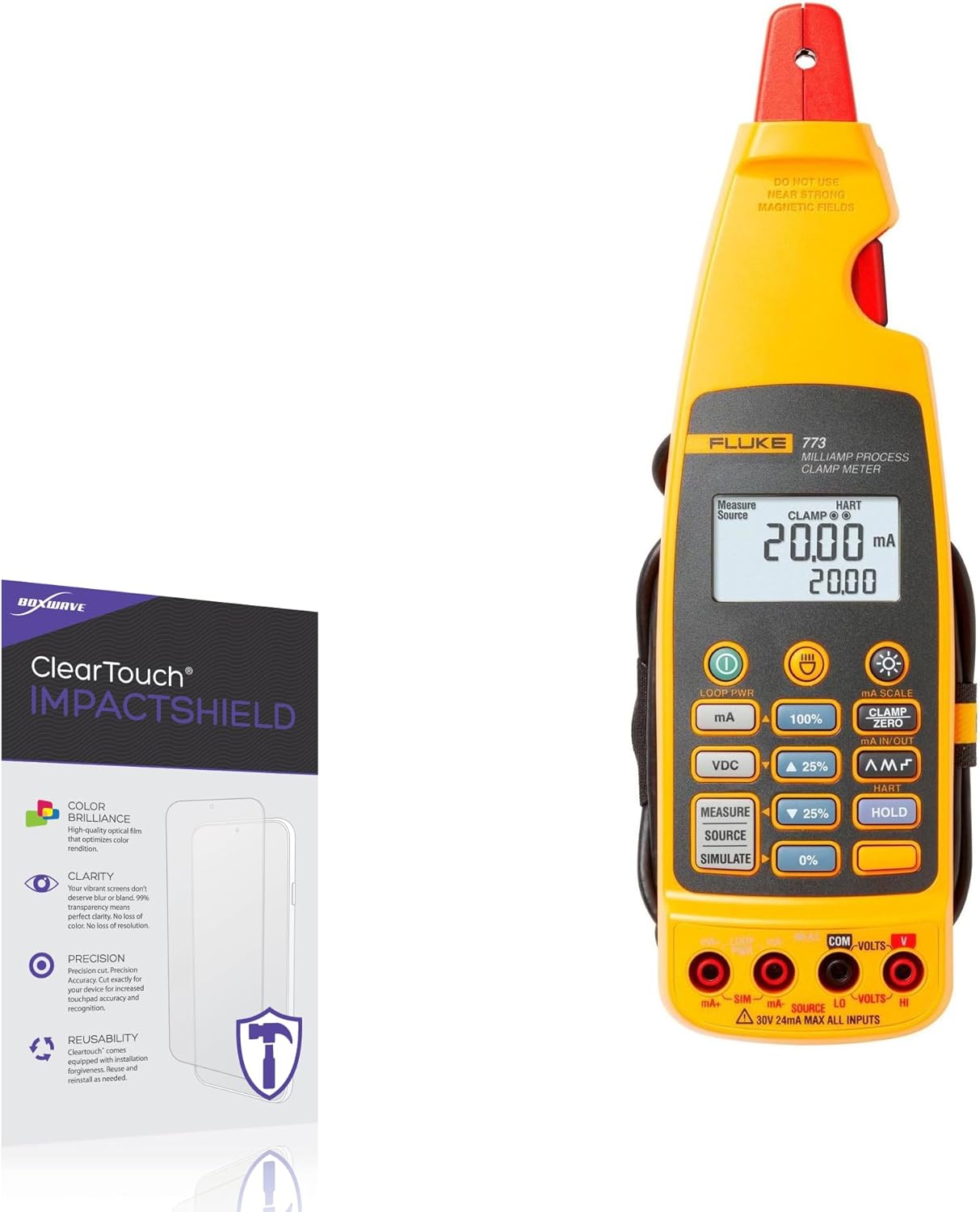 BoxWave Screen Protector Compatible with Fluke 773 - ClearTouch ImpactShield (2-Pack), Impenetrable Screen Protector Flexible Film