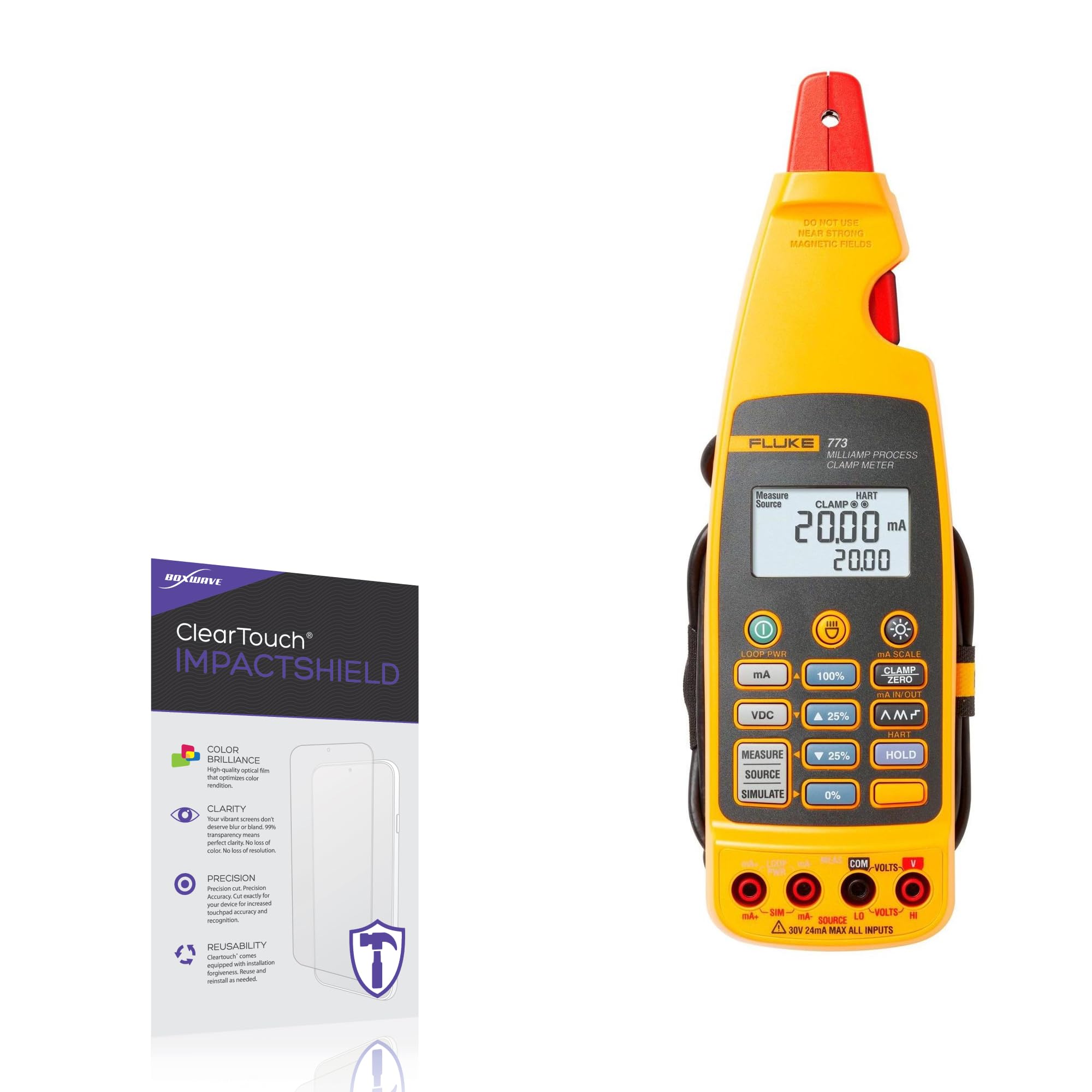 BoxWave Screen Protector Compatible With Fluke 773 - ClearTouch ImpactShield (2-Pack), Impenetrable Screen Protector Flexible Film