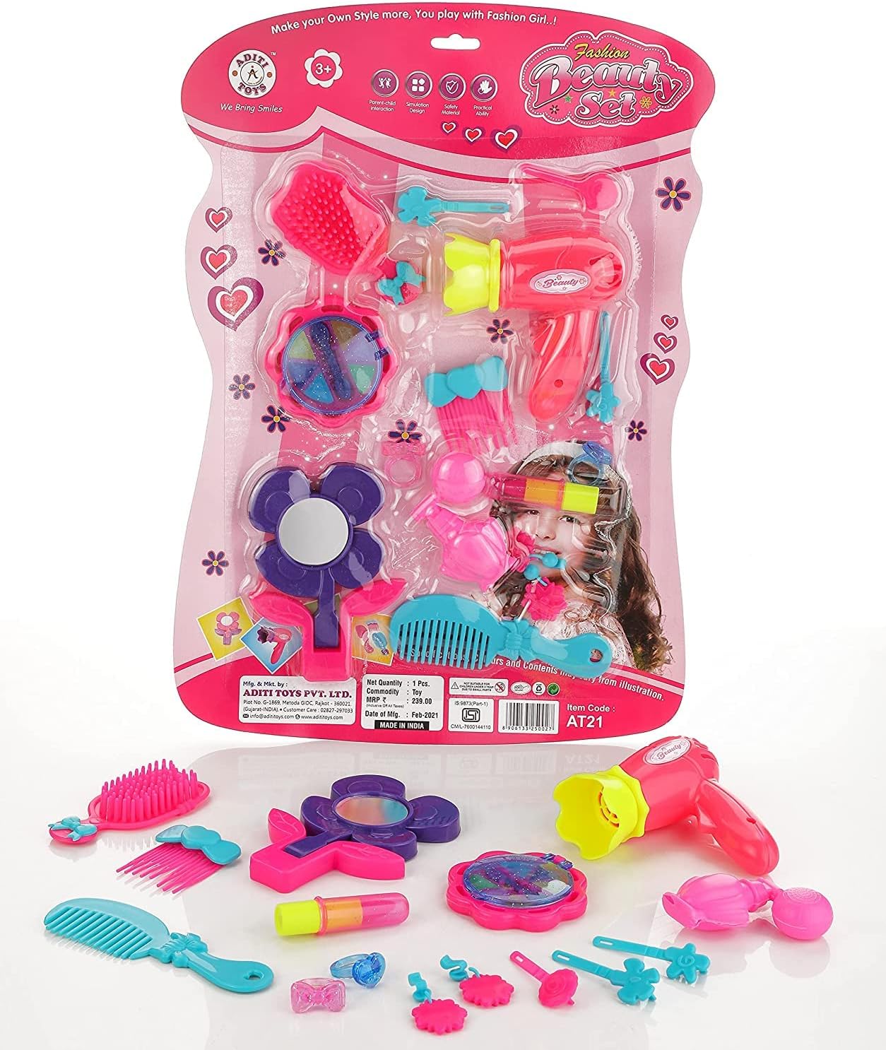 Sukan Tex Makeup Kit Toy For Girls, Many Toys To Play, Best Pretend Play Card Beauty Set Make Up Toy For Girls-Plastic, Multi Color (Beauty Card)
