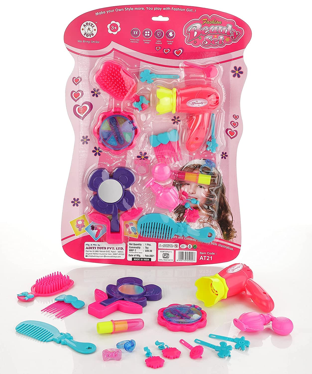 Sukan Tex Makeup Kit Toy For Girls, Many Toys To Play, Best Pretend Play Card Beauty Set Make Up Toy For Girls-Plastic, Multi Color (Beauty Card)