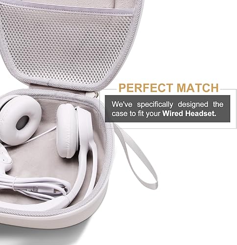 Miniatura 4 de Funda para auriculares compatible con Logitech H390, H430, H570e, Zone 300, Zone 301 o JLab Go Work, JIAMQISHI, auriculares EAGLEND, color blanco
