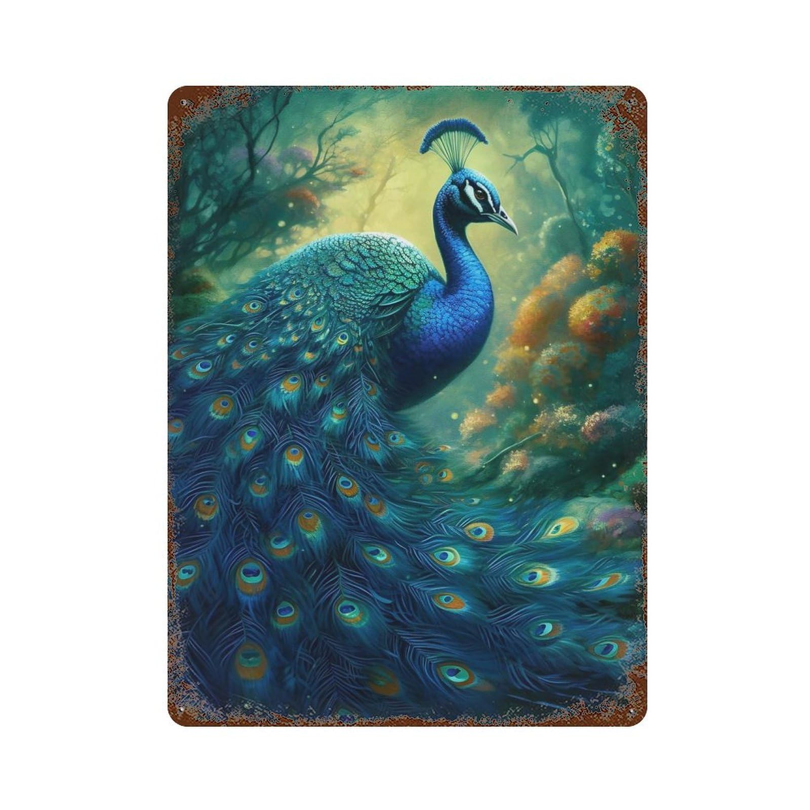 Vintage Metal Tin Sign Bird Paradise 2 15.7"x11.8", Classic Wall Plaque for Pub, Kitchen And Man Cave Decor