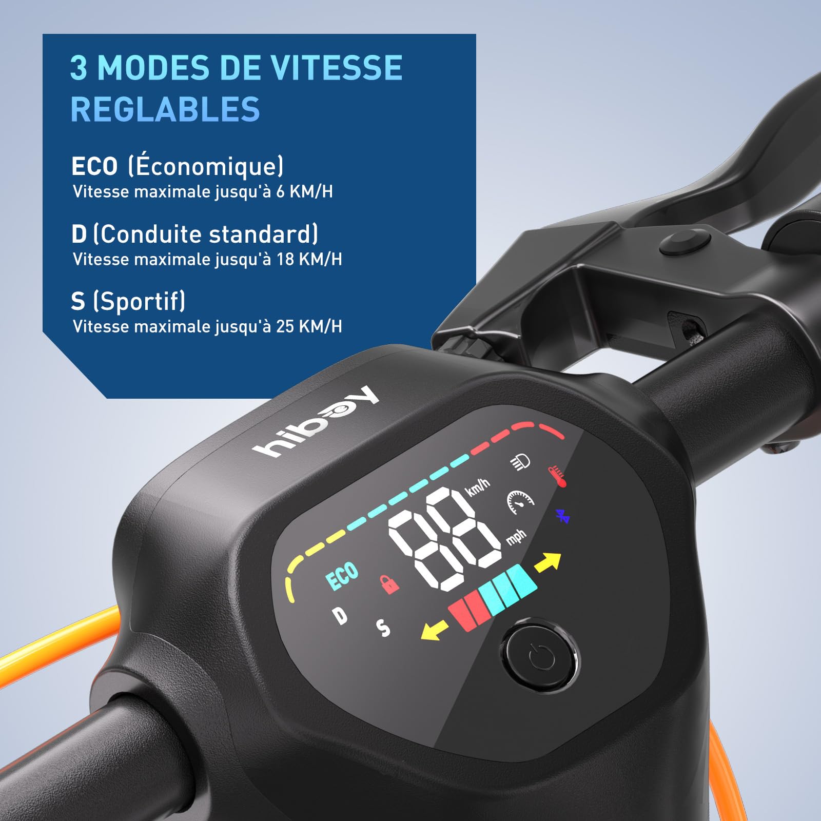 Hiboy Max Pro Trottinette Électrique Adulte, Moteur Bosch 500W (Pic 700W), Autonomie Jusqu'à 75KM, Batterie 48V 14.5Ah, Pneus Gonflables 11", Double Suspension et Système de Freinage, Vitesse 25KM/H