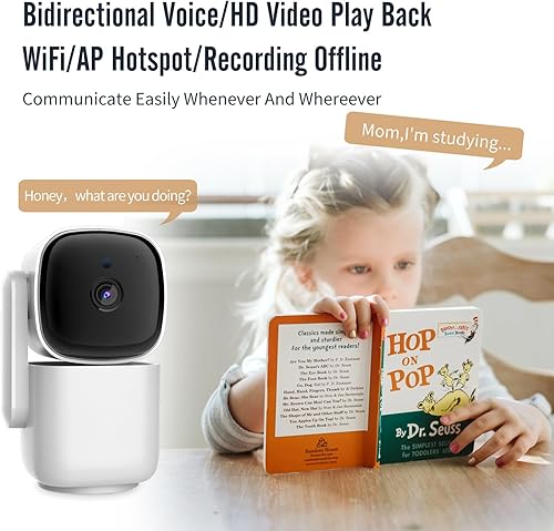 Miniatura 4 de Mini cámara de seguridad inteligente compacta con enchufe interior de 360, cámaras de video HD de 1080p de seguridad para casas inalambricas con