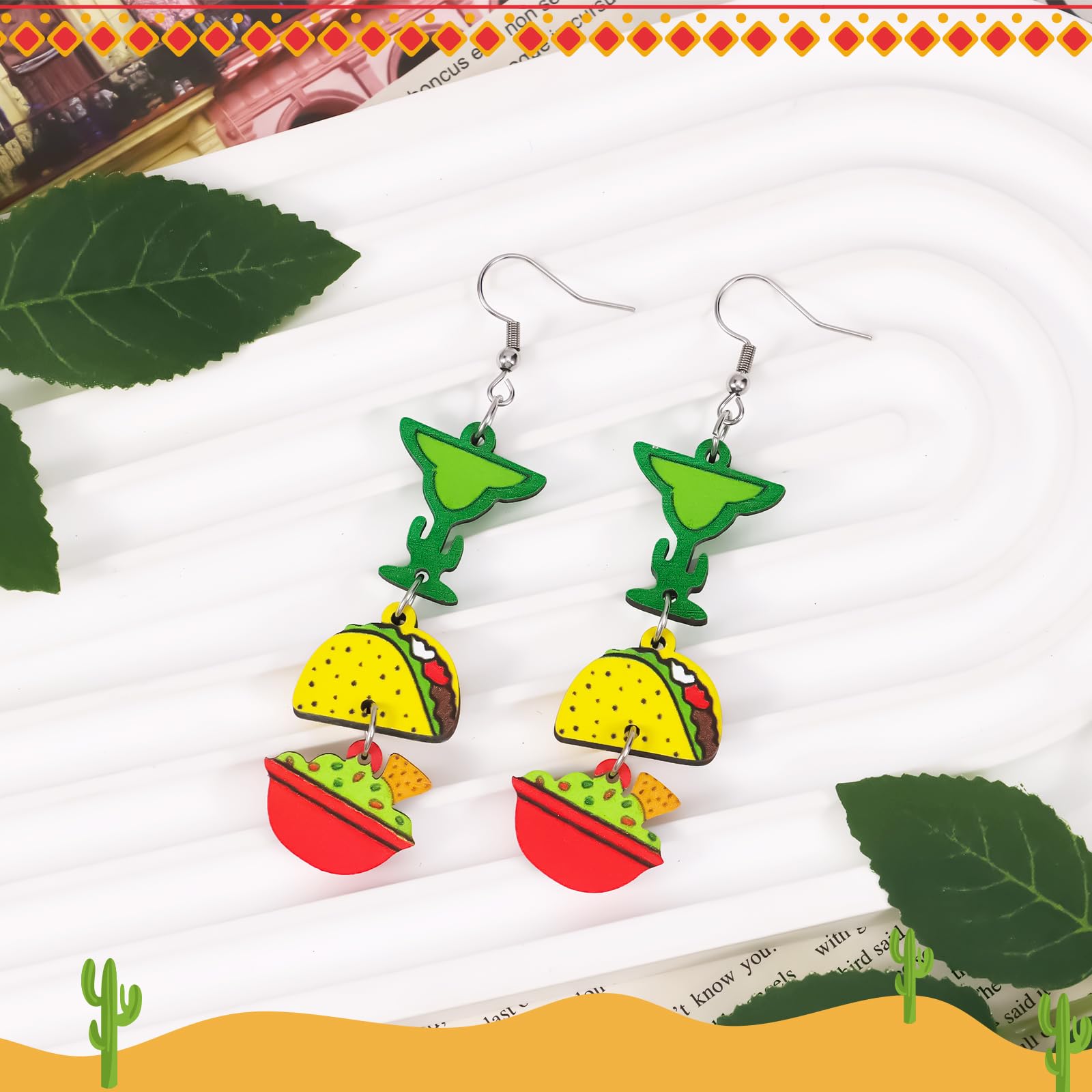 Cinco de Mayo Earrings for Women – Mexican Style Dangle Earrings, Mexican Gifts for Women Grandma, Cinco de Mayo Decorations Accessories