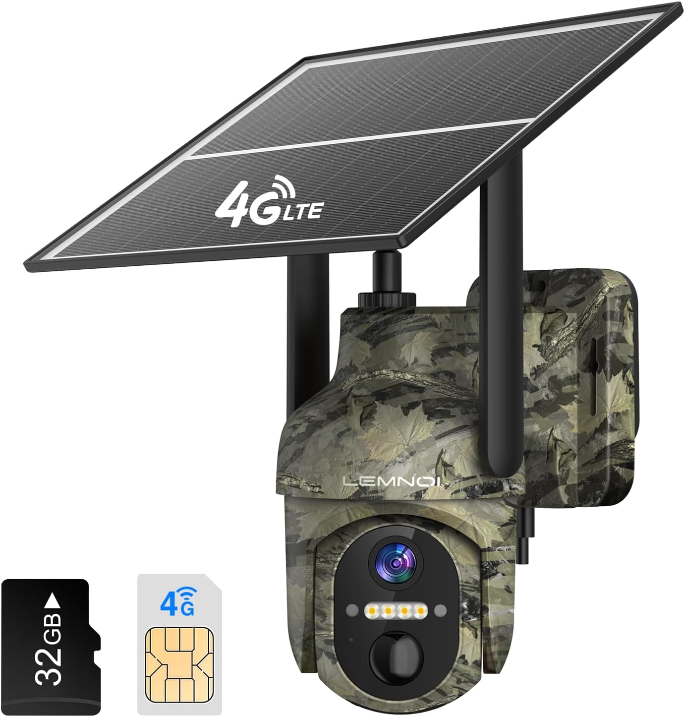 4G LTE Cellular Trail Cameras, Solar Powered Trail Camera with 2K 360° Live View, Motion Activated Game Camera, Built-in SIM Card, 4G Security Camera Outdoor with Color Night Vision
