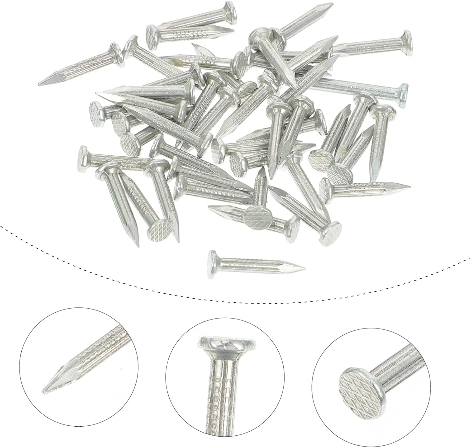 Cabilock 310pcs Cement Steel Nails Point Tip Nails Galvanized Concrete Hardened Corrosion-resistant Wall