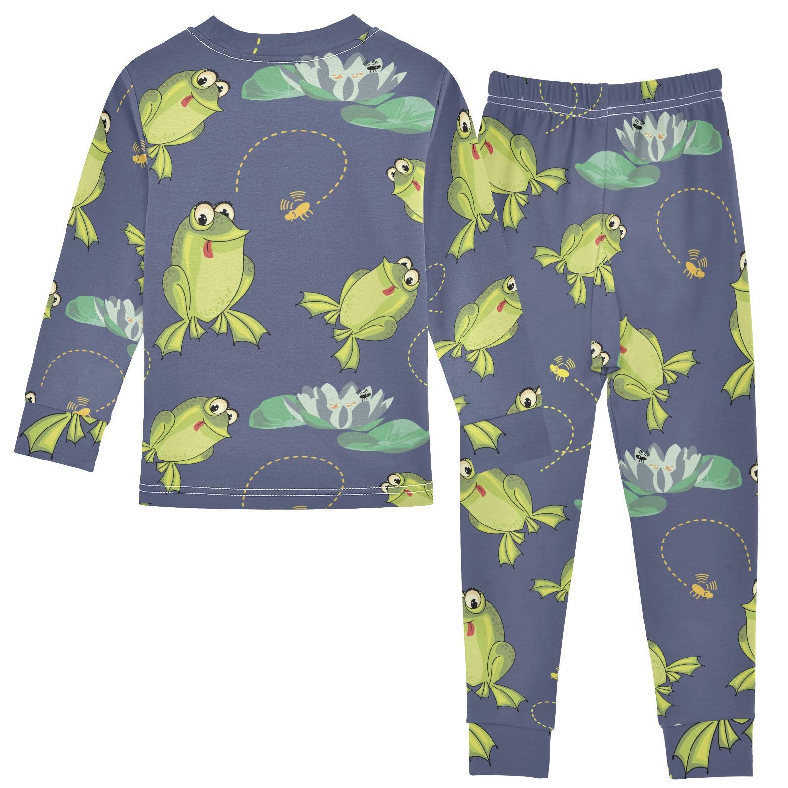 JHKKU Frog Pajamas Set Cotton 2 Piece Soft Comfy Pjs Long Sleeve Lounge Sleepwear 18M