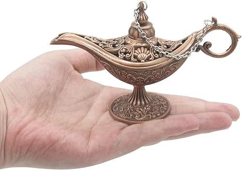 Miniatura 8 de Aveson, lámpara de genio liviana, estilo clásica de colección, recipiente para el hogar, decoración para mesas y regalos, Plateado, S