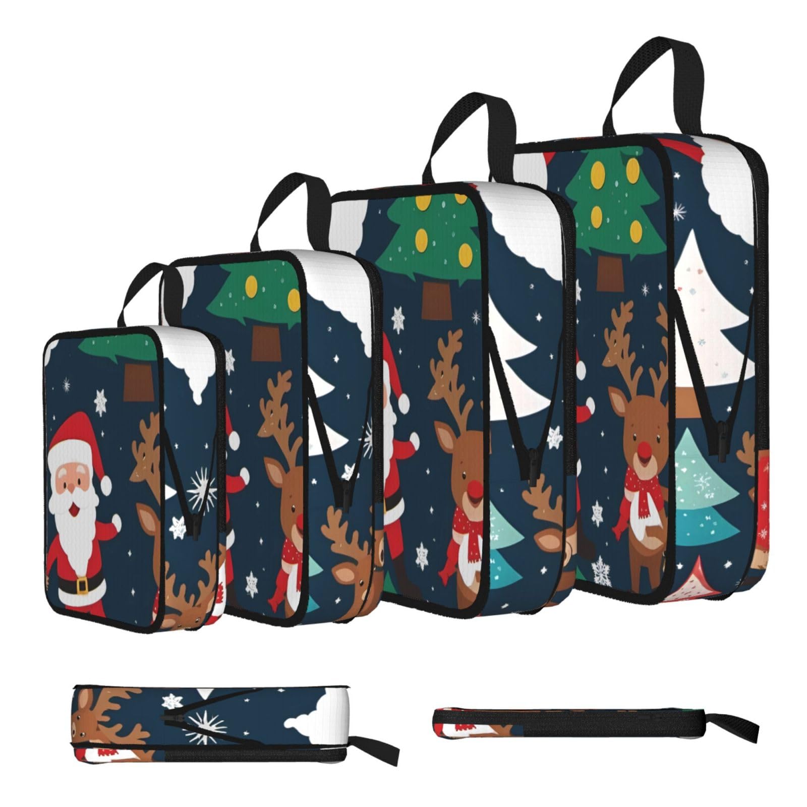 winter Christmas tree Compression Packing Cubes 4 Piece Set