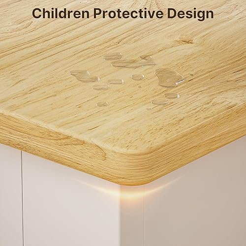 Miniatura 6 de Gizoon Carrito de isla de cocina con bandeja extraíble, carrito de 27.6 pulgadas de ancho con cajón, gabinete, toallero, ganchos y 3 estantes de