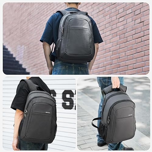 Miniatura 7 de Mochila para laptop a prueba de robos para hombres y mujeres, se adapta a portátiles de 13 a 16 pulgadas, mochila delgada y pequeña de viaje para el