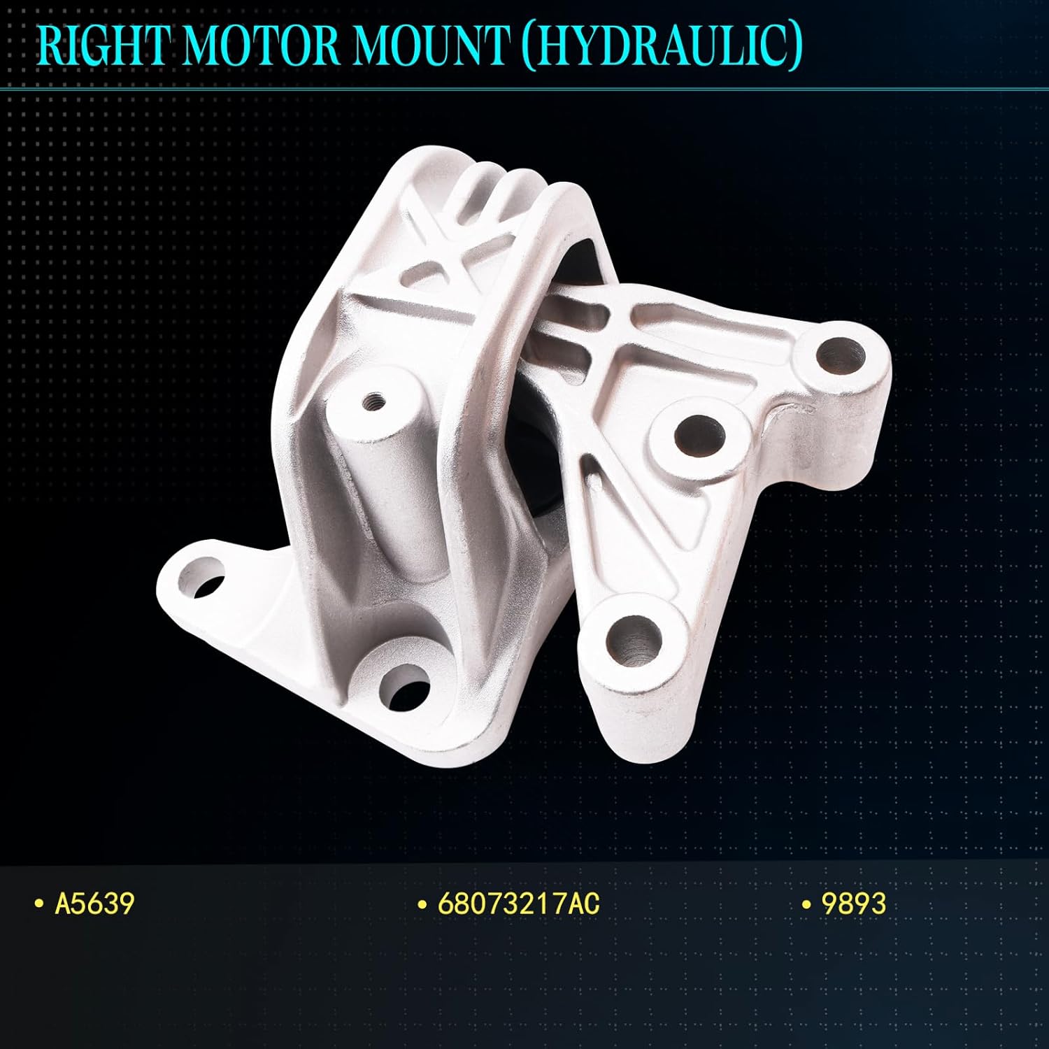 Engine Motor Mount Compatible with Fiat 500 2012-2018, Replace for 9893 168073217AC,9895 168073-029AC.98761 68073483AD