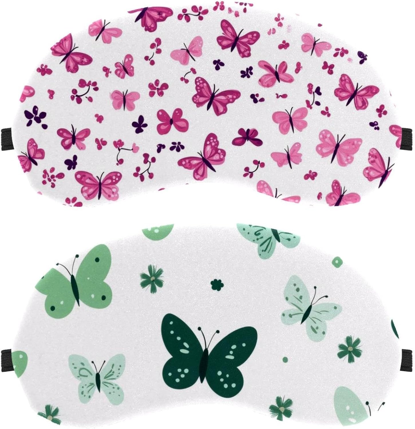 Confezione da 11 maschere per occhi verdi con fiori e farfalle, per dormire, per dormire, copertura morbida per gli occhi per viaggi, pisolino, aereo, viaggi, blocco della luce