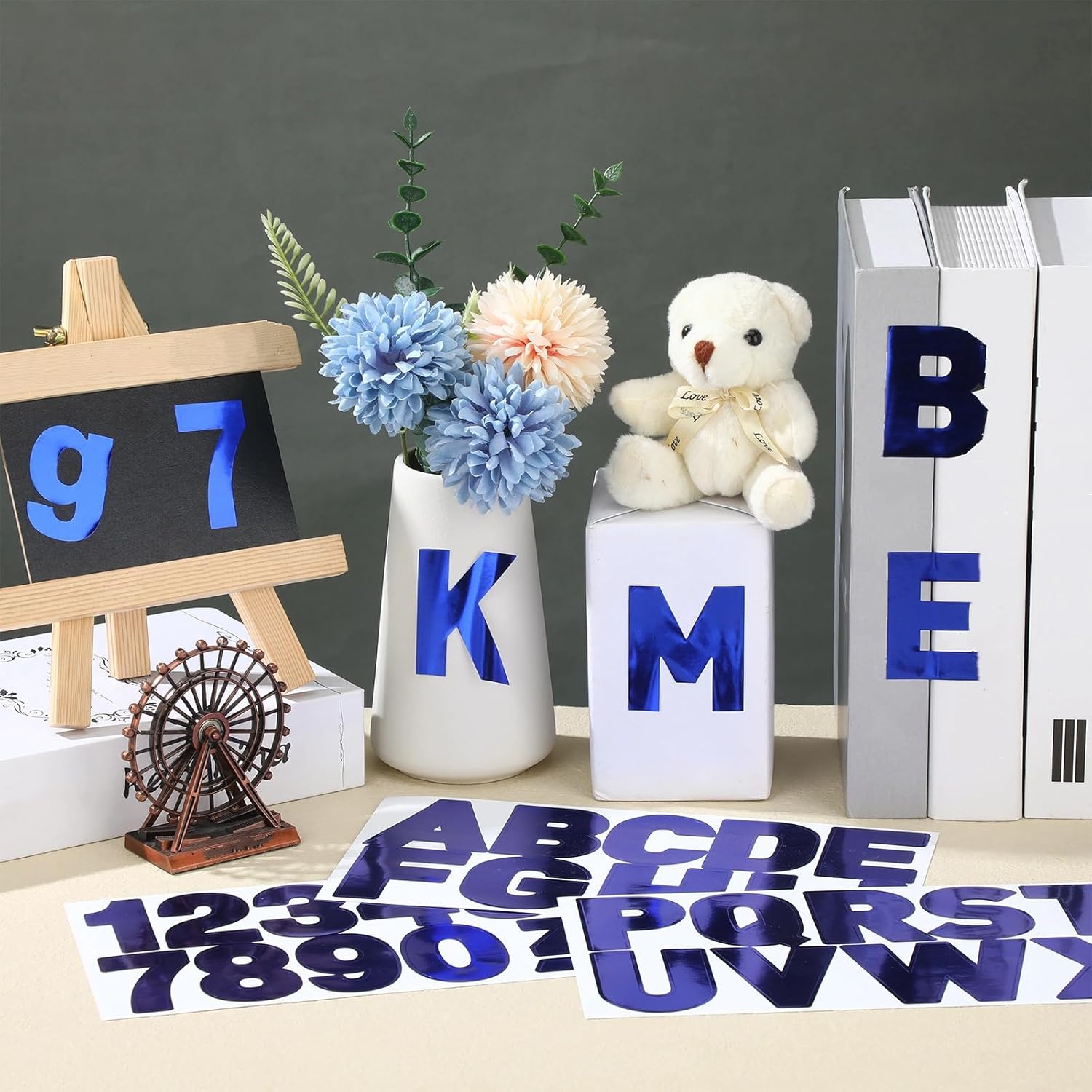 232 Pcs 24 Sheets Large Letter Stickers 2.5 Inch Alphabet Number Bulletin Board Vinyl Letters Stickers Self Adhesive Waterproof Decal for Classroom Mailbox Poster Window Door Address Number Decor