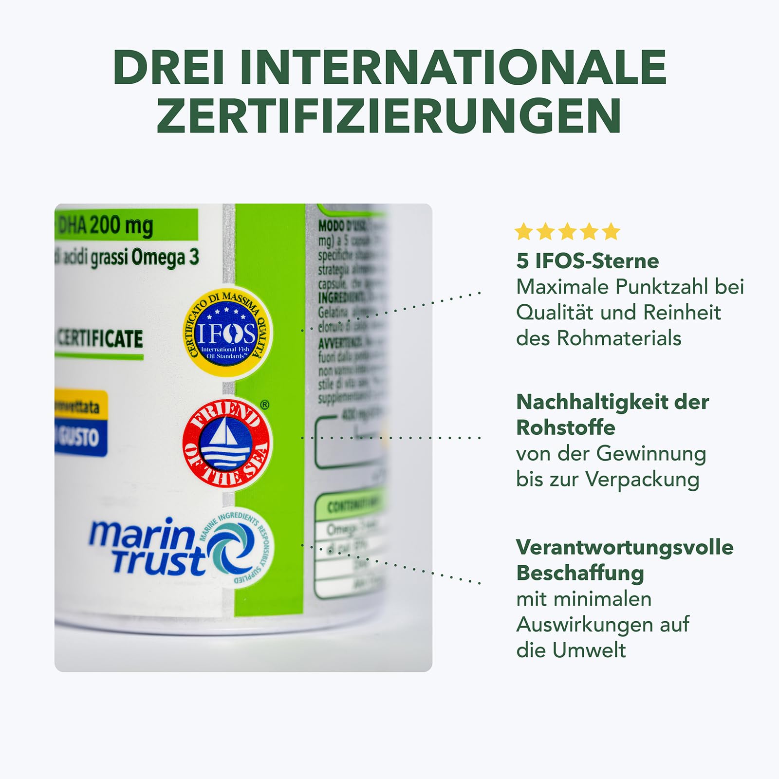 Enervit EnerZona Omega 3 RX – Ohne Nachgeschmack, IFOS-zertifiziert, Omega-3-Fettsäuren für Herzgesundheit, Fischöl-Kapseln,Glutenfrei, 120 Kapseln à 1 g