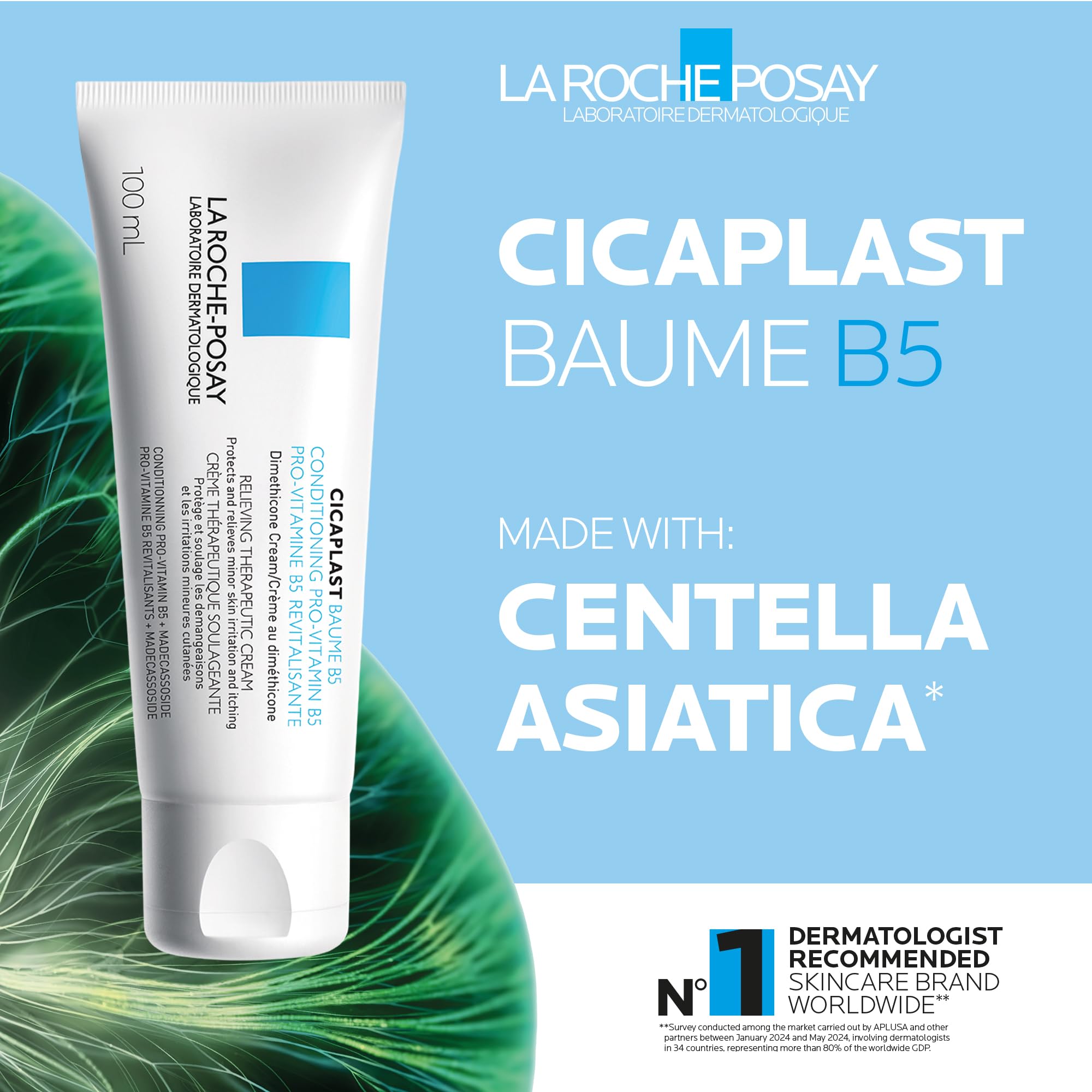 La Roche Posay Cicaplast Baume B5, Multi-Purpose Soothing Balm for Dry Skin, Absorbs Quickly, Non-Sticky, Glassy Skin Finish, for Face or Body, Suitable for the Whole Family, Fragrance Free - 5