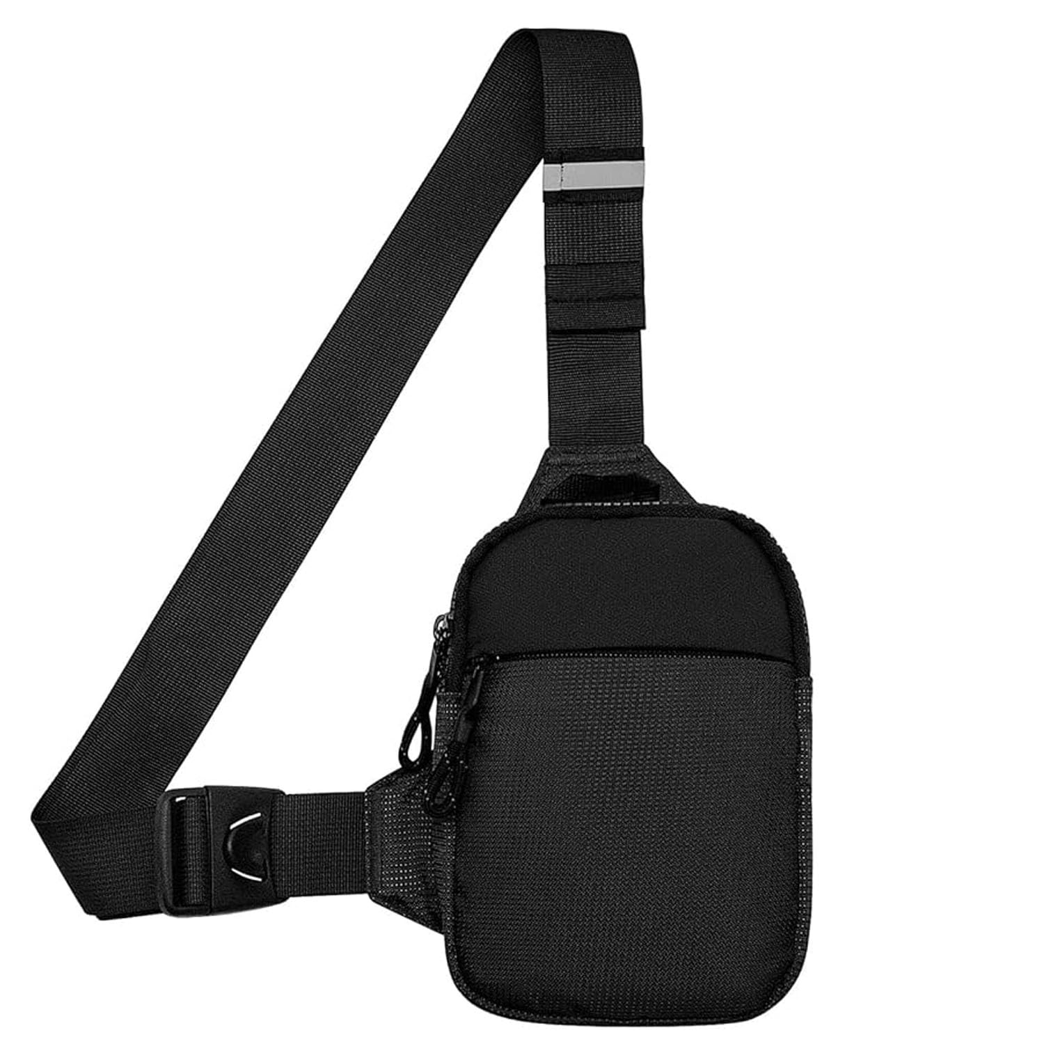 SYOSI Small Sling Bag for Men Waterproof Crossbody Fanny Packs Purses Chest Bags with Adjustable Shoulder Belt for Travel Sport Camping(Black)