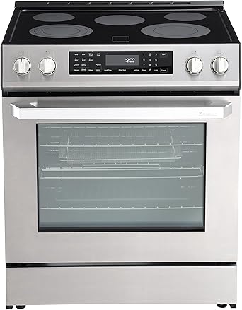 Rangaire RRE303GS 30" Glass Touch Electric Range Oven - Stainless Steel, Infrared Stove Burners, True Convection, Self Cleaning, Easy Reach Racks
