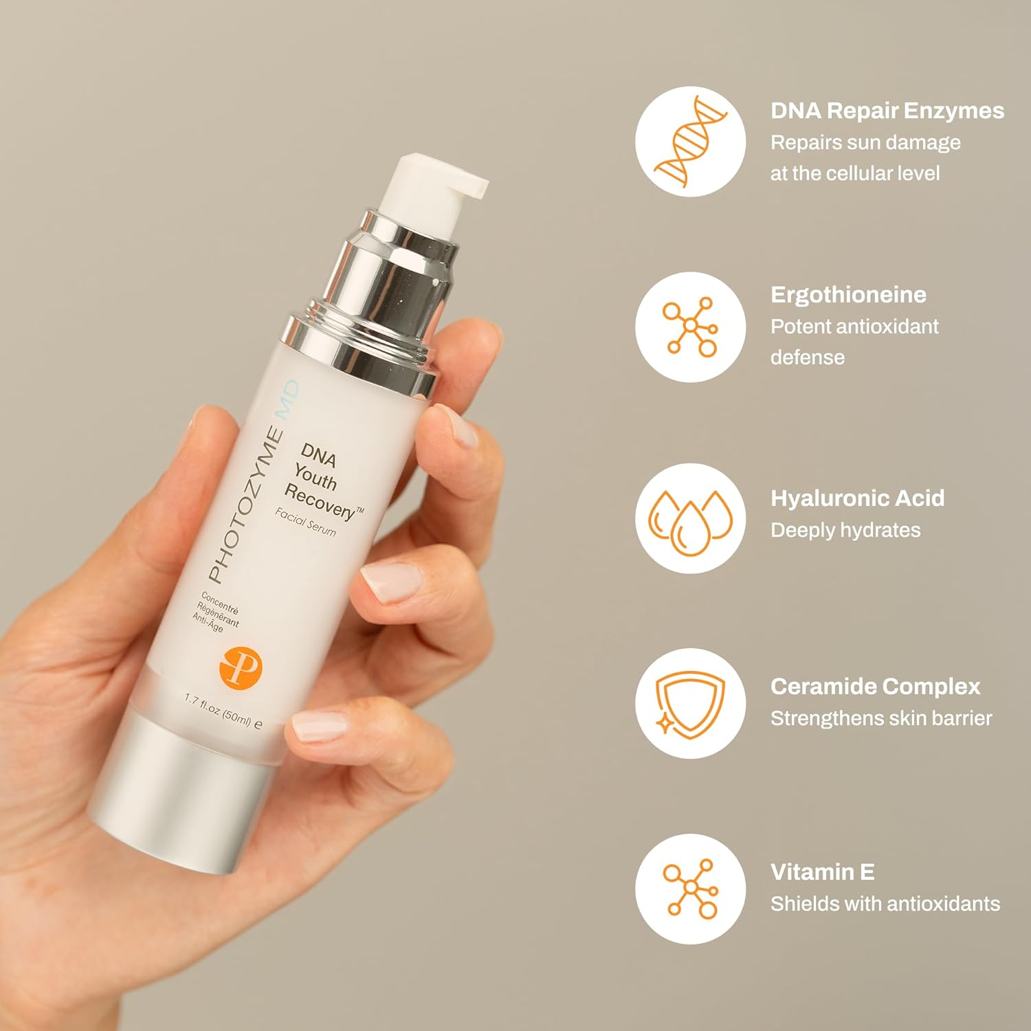 Photozyme DNA Youth Recovery Facial Serum | 1.7 Fl Oz - Image 3