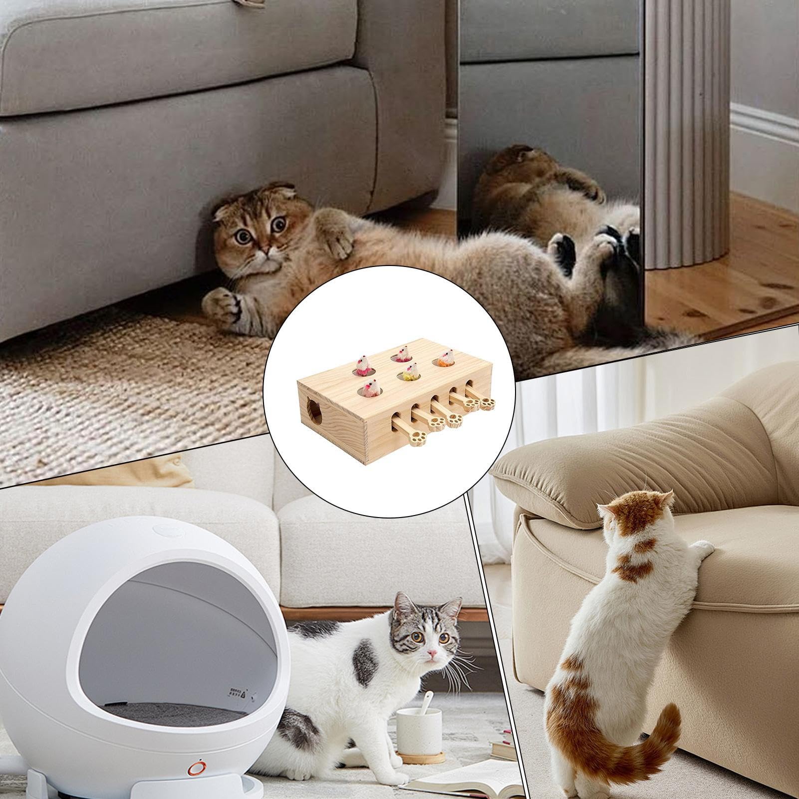 Giochi Interattivi Gatto Giocattolo Interattivo per Gatti Pop Play con | Micino Pop Caccia Simulata Interattivo Esercizio Cerca e Trova Micini Ambienti Interni Soggiorno
