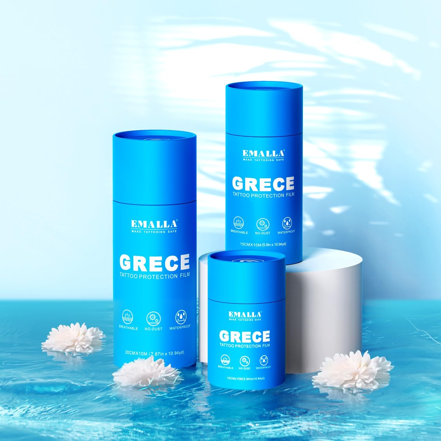 Emalla GRECE Tattoo Aftercare Bandage, Waterproof Second Skin Tattoo Cover Up Tape Patch 6" x 11 Yards Roll Flexible Tattoo Bandage for Healing Skin 0.02mm Tattoo Protection Film Tattoo Supplies - Image 5