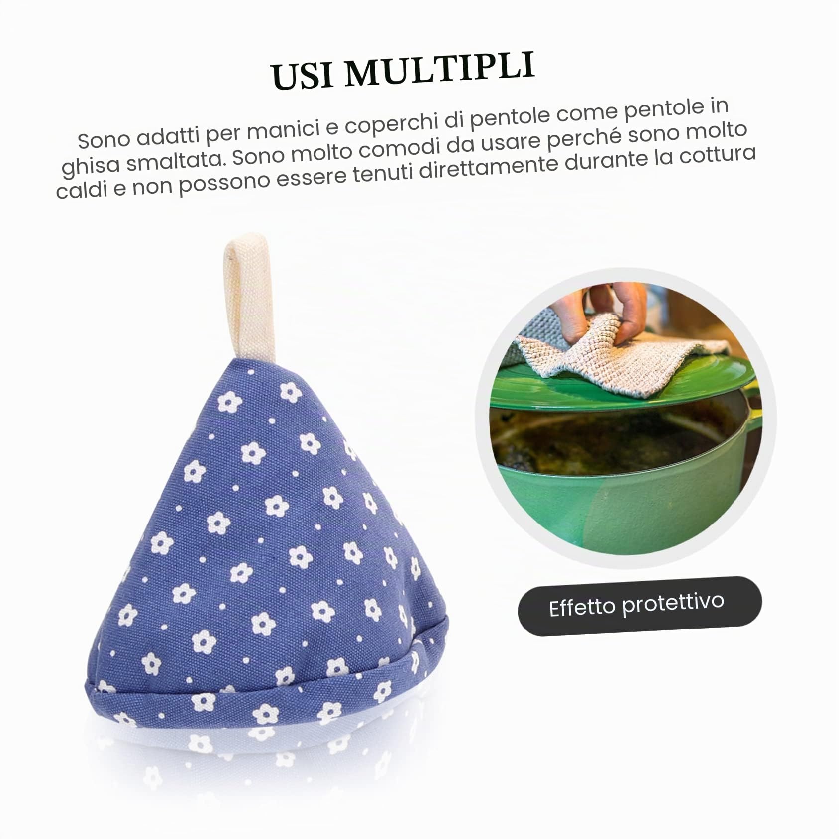 4Pezzi Copertura Maniglie Triangolari Termoresistenti Presine Scottature per Coperchi e Pomelli Gadget per Protezione Maniglie Calde