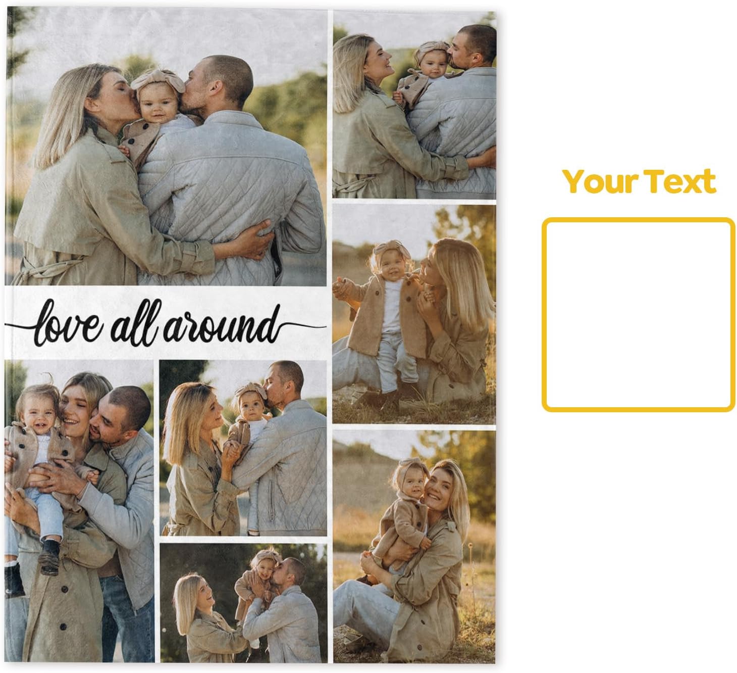 Custom Sherpa Fleece Photo Blanket - Soft Thick Warm Fluffy Throw for Couch, Bed - Customized Tapestry Blanket Family Winter Gifts for Couples, Mom, Dad, Kids - Color13