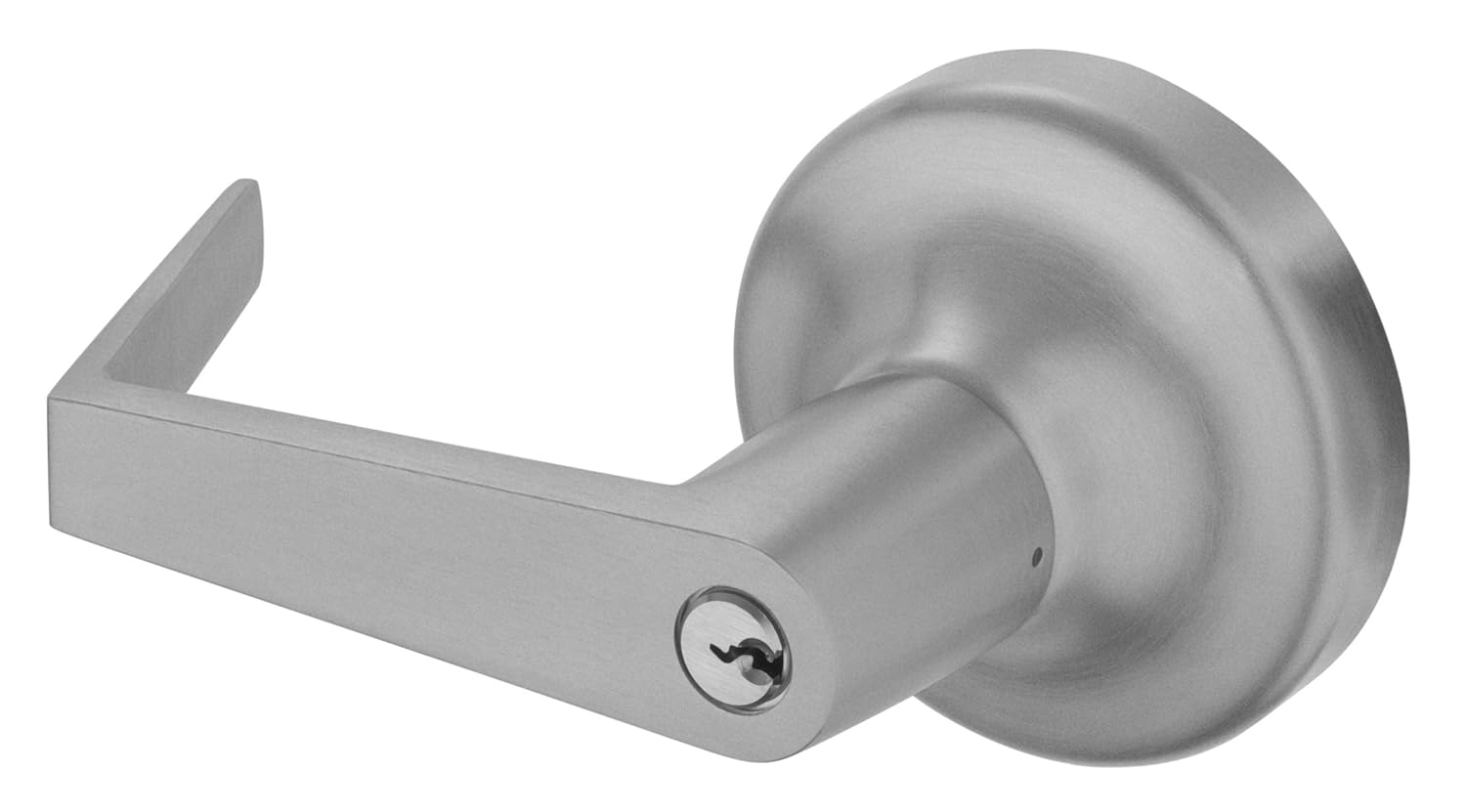 Yale AU X 441F X 689 X 1802 KR Exit Device, Lever Handle Outside Trim, Night Latch, Entry by Key Only, para Keyway, Keyed Random, 689 Painted Aluminum