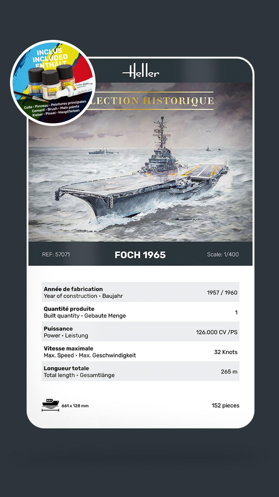 HELLER JOUSTRA Maquette Bateau Foch Starter Kit