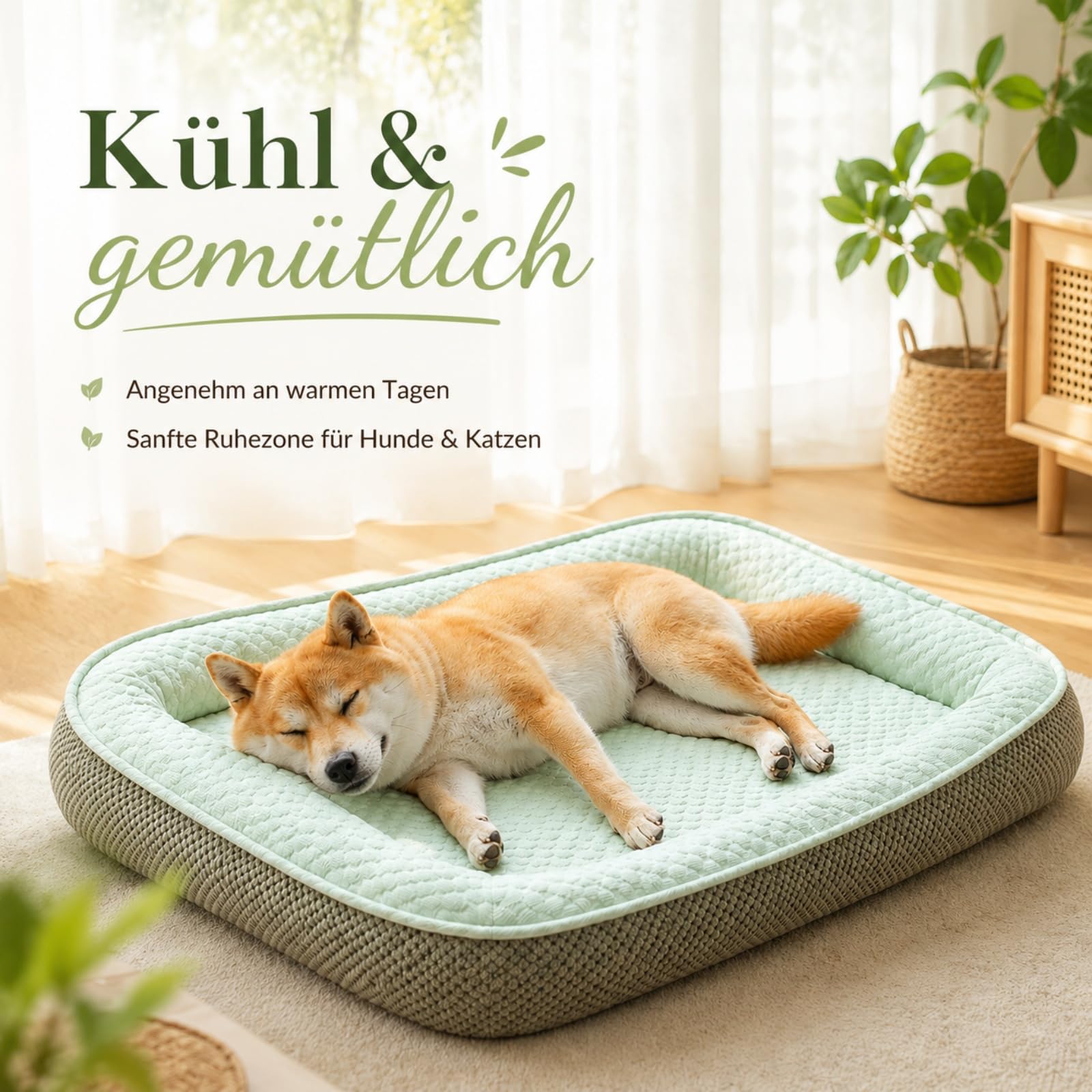 Generisch Premium Kühlkörbchen für den Sommer, Atmungsaktive Kühlmatte für Hunde & Katzenmit mit 3D-Mesh-kühlmatte, Waschbar & Rutschfester, Weichhe Hundebetten für Hunde & Katzen，Grau：XXL