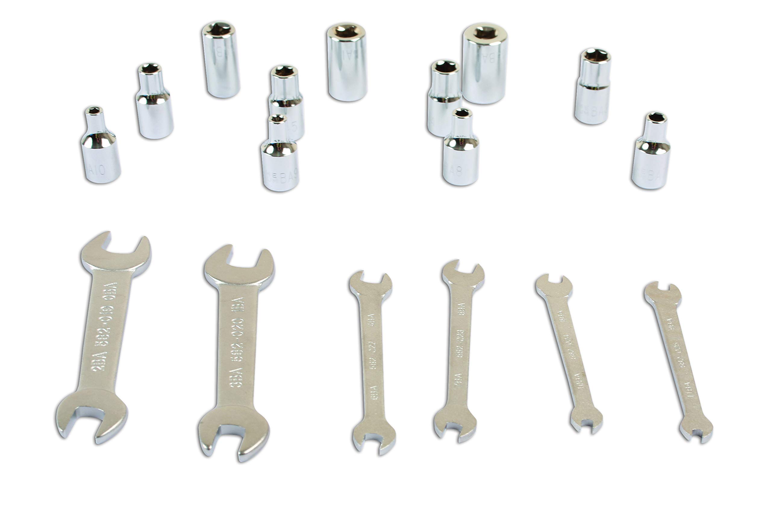 Laser 7132 BA Clé plate et jeu de douilles 17pièce, assortis