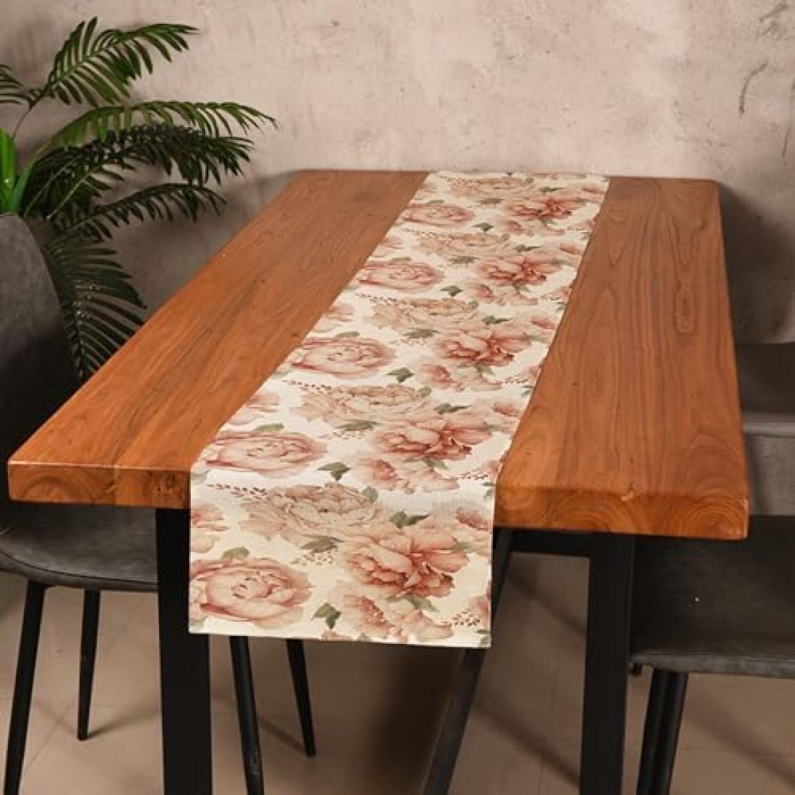 Runner Da Tavola Runner Da Tavola Con Fiori Rosa Per Decorazioni Natalizie Per Matrimoni, Tovaglie Antiscivolo, Decorazioni Moderne Per La Tavola Antimacchia,30x220 Cm