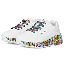 Skechers Sneaker Uno Lite Subtle Love, da Ragazza, Bianco Sintetico Multi Trim, 12 UK Child