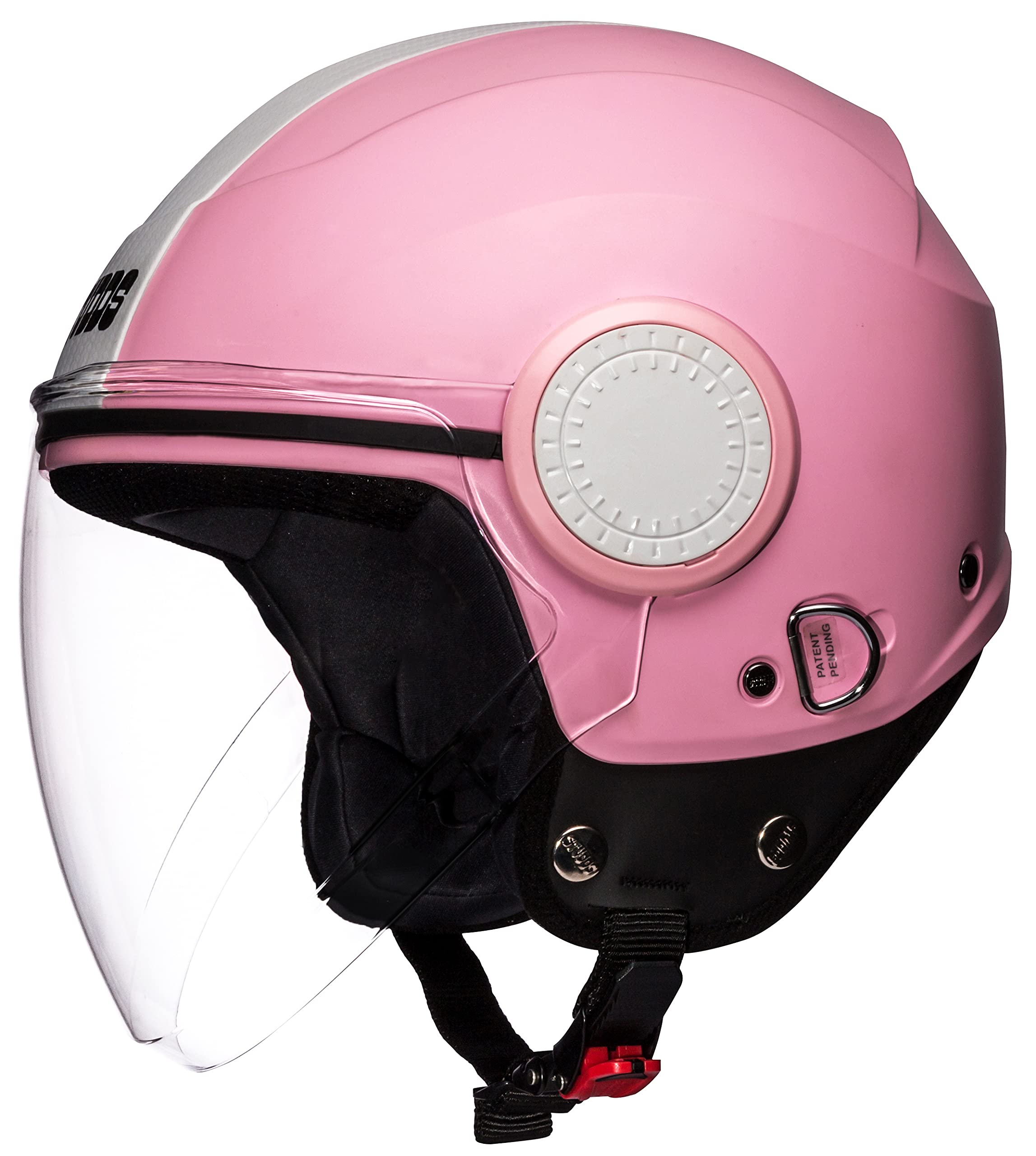 STUDDS Urban Pink With White Strip Open Face Helmet (M)