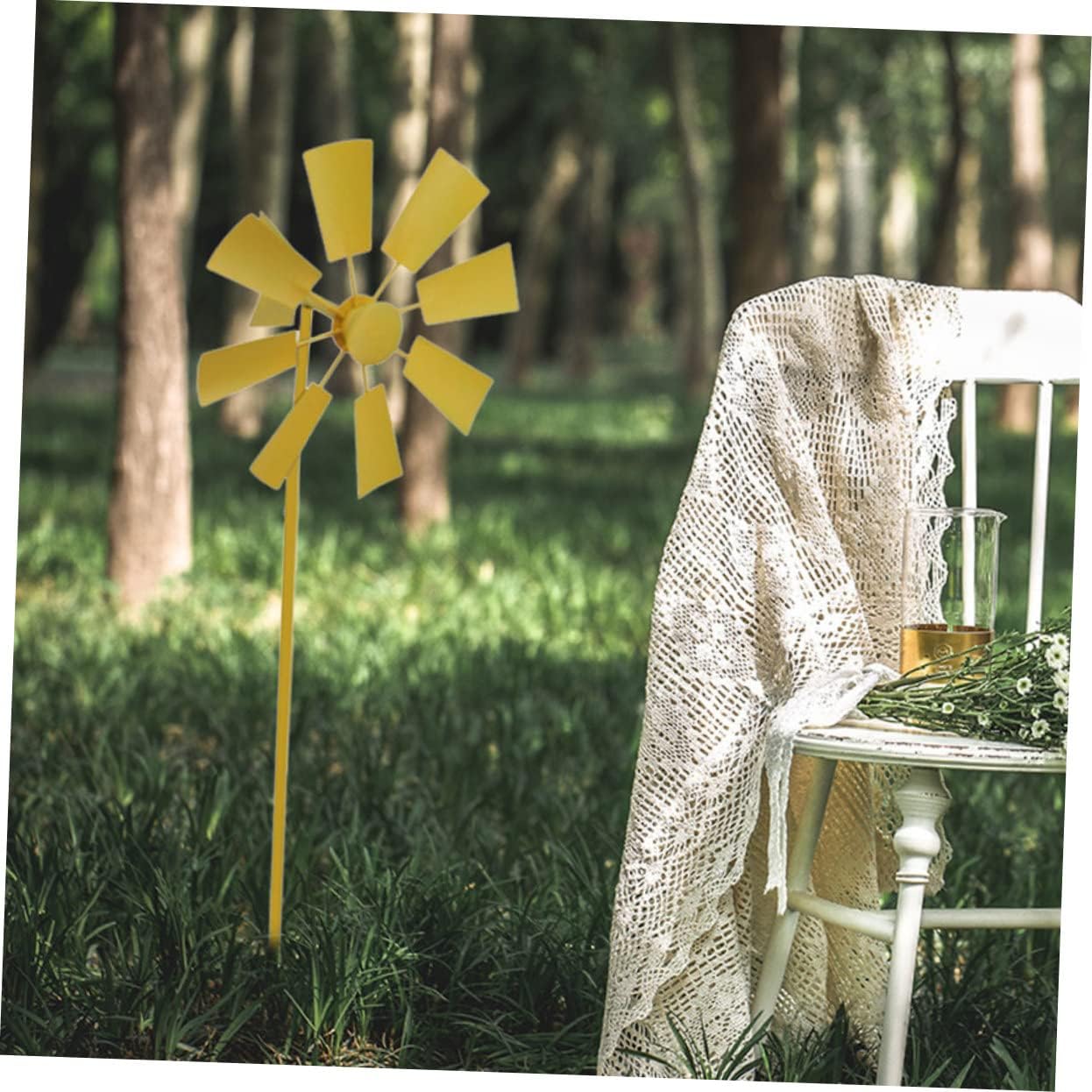 3Pcs Metal Windmill Spinners for Outdoor Garden Decor Rotating Pinwheel Yard Art Kinetic Landscape Decoration for Patio and Park