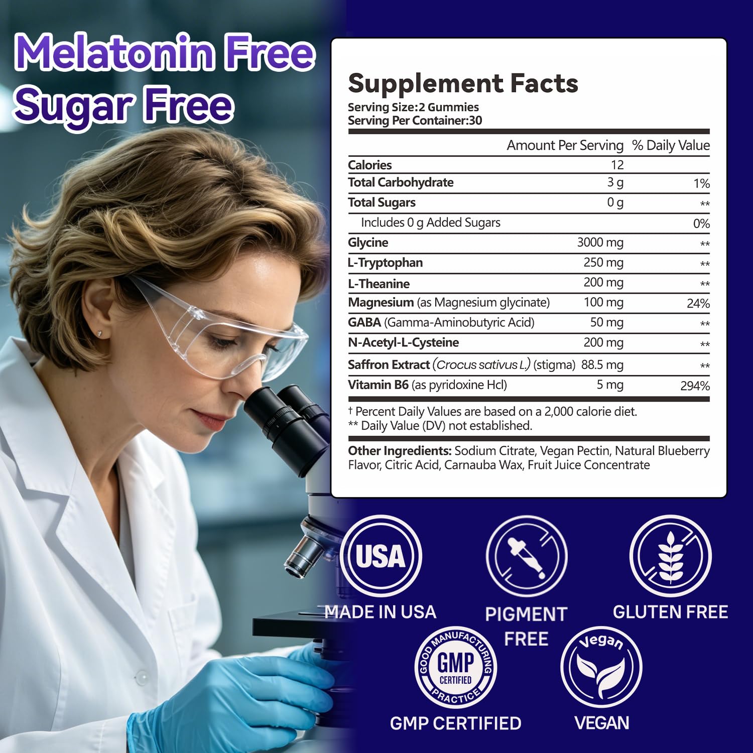 Glycine 3g Gummies for Sleep Sugar Free Made in USA — Amazon image 7