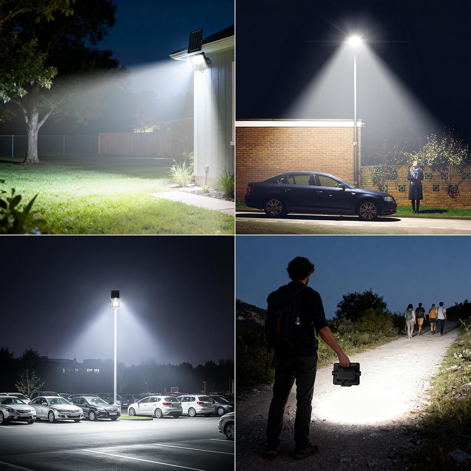100W Solar Flood Light Outdoor Waterproof, 10000LM 6500K Motion Sensor LED Street Light, Dusk to Dawn Solar-Powered Lamp with Remote, Split Type Security Lighting with 13FT Cable for Parking Lot Yard