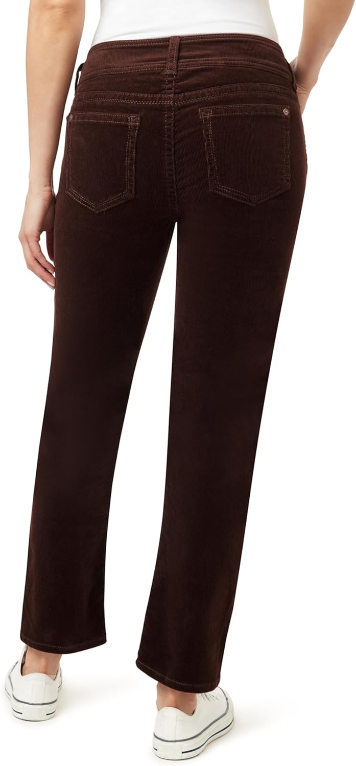 WallFlower Women's Luscious Curvy Mid-Rise 29" Straight Corduroy Juniors Pants