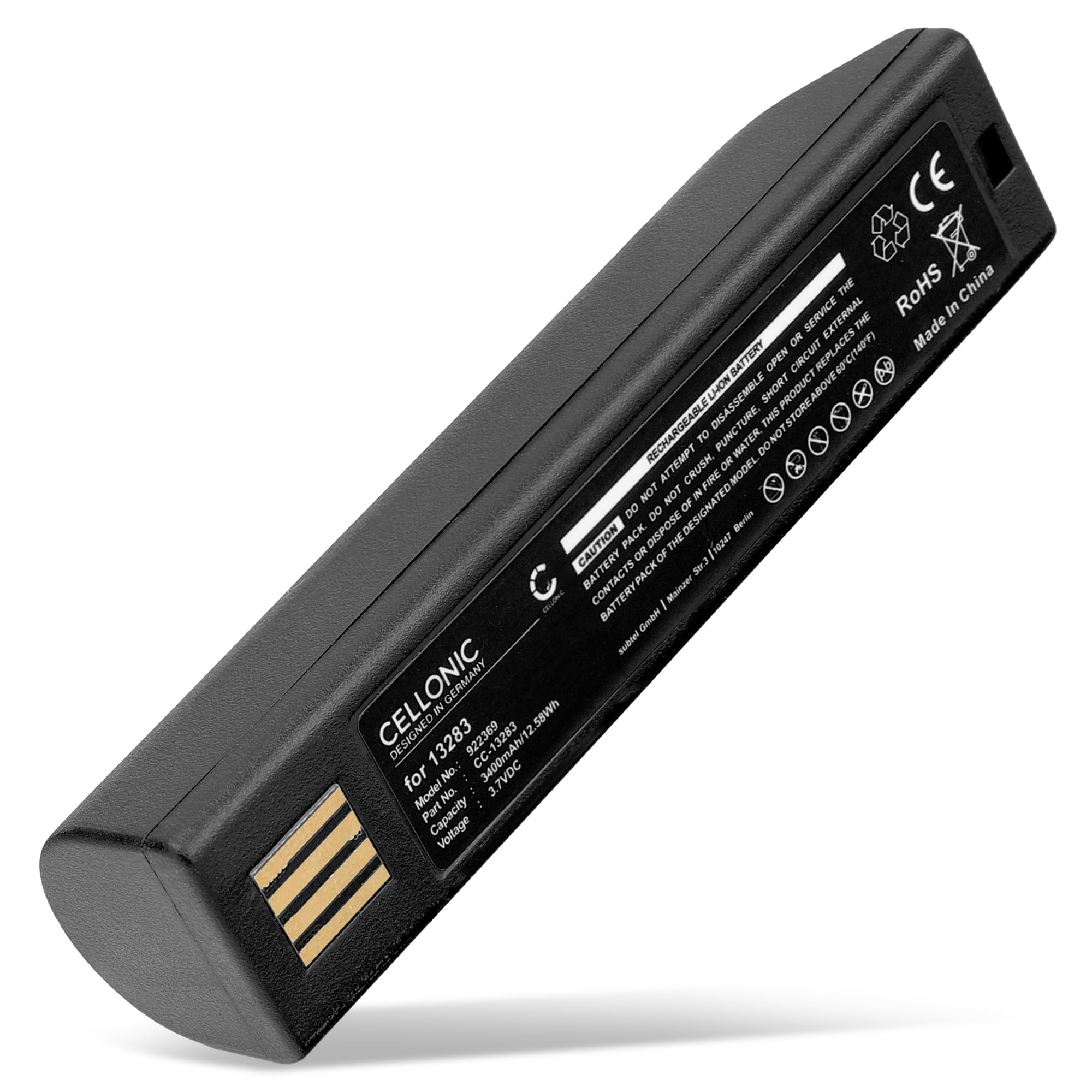CELLONIC 1x Batería para Escáner códigos de Barras Compatible con Honeywell Voyager 1202, Xenon 1900, Xenon 1900g, 013283 - (3400mAh, 3.7V)