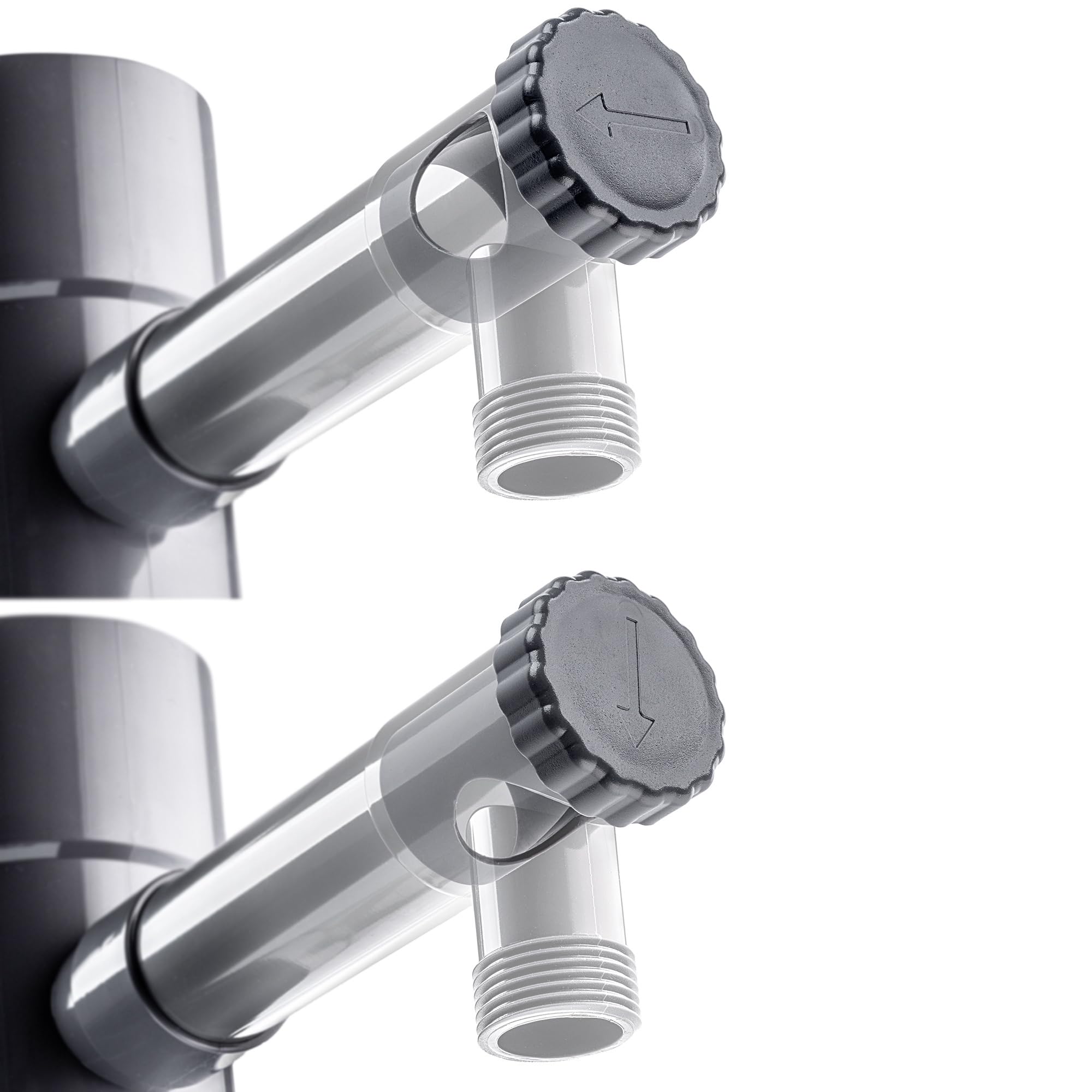 KADAX Collecteur d'eau de pluie 80 mm pour tuyau de descente, avec valve intégrée, gris