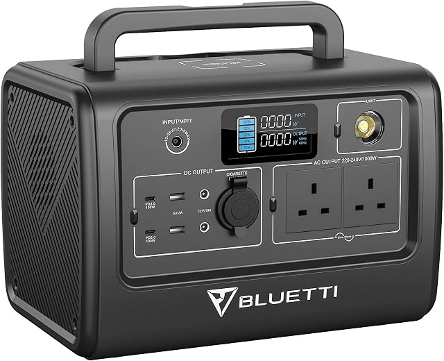 BLUETTI Portable Power Station EB70, 716Wh LiFePO4 Battery Backup w/ 2 1000W AC Outlets (1,400W Peak), 100W Type-C, Solar Generator for Road Trip, Off-grid, Power Outage (Gray)