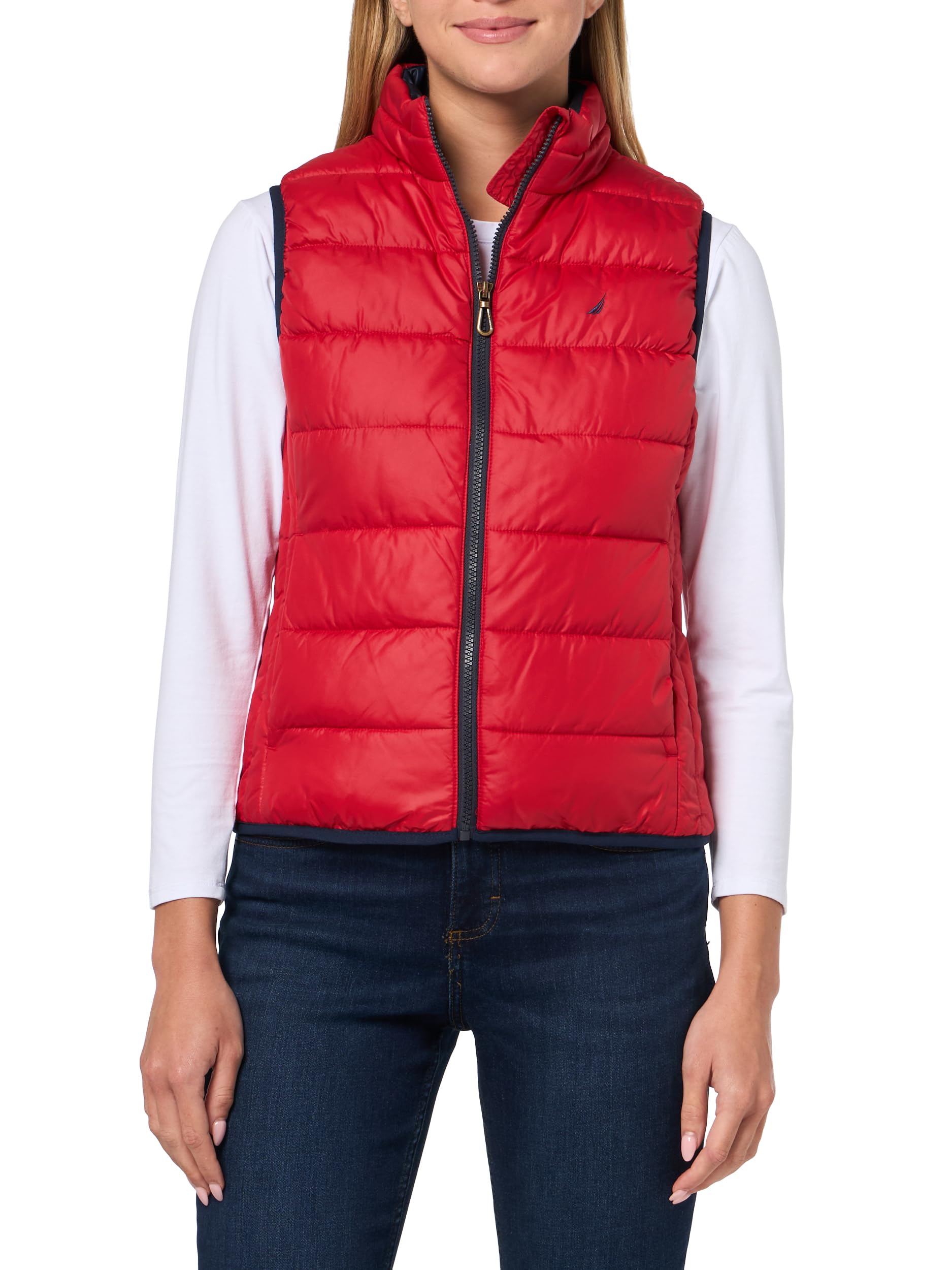 Nautica womens Zipup Sleeveless Puffer Vest Jacket